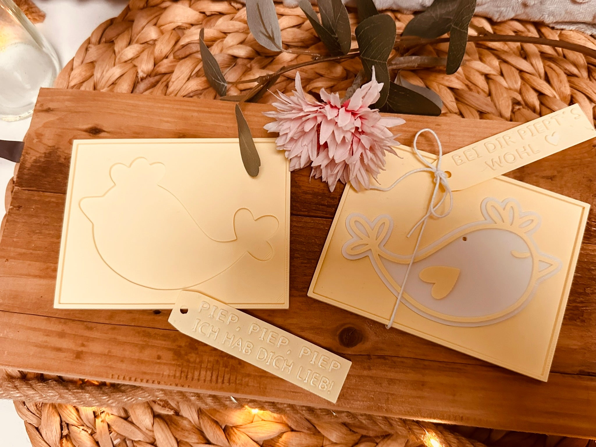 Vogelanhänger mit Geschenksverpackung