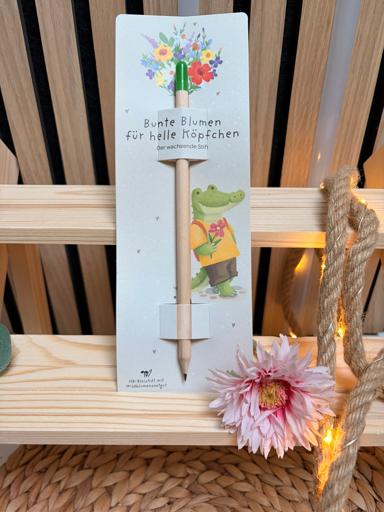 Wachsender Bleistift mit Samenkapsel - Blumenstift