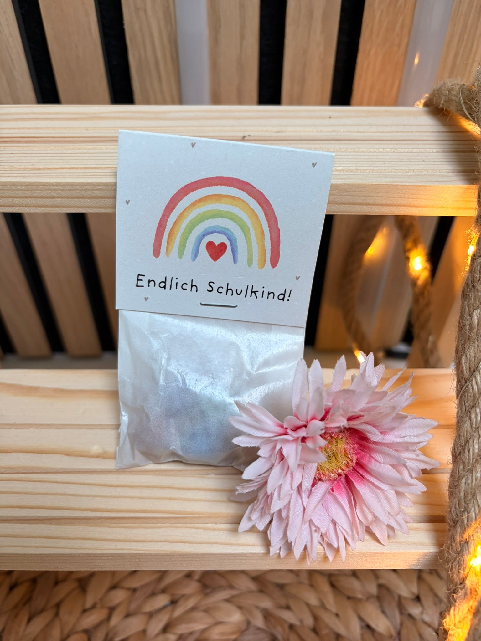 5 Blumenmurmeln im Tütchen zur Einschulung