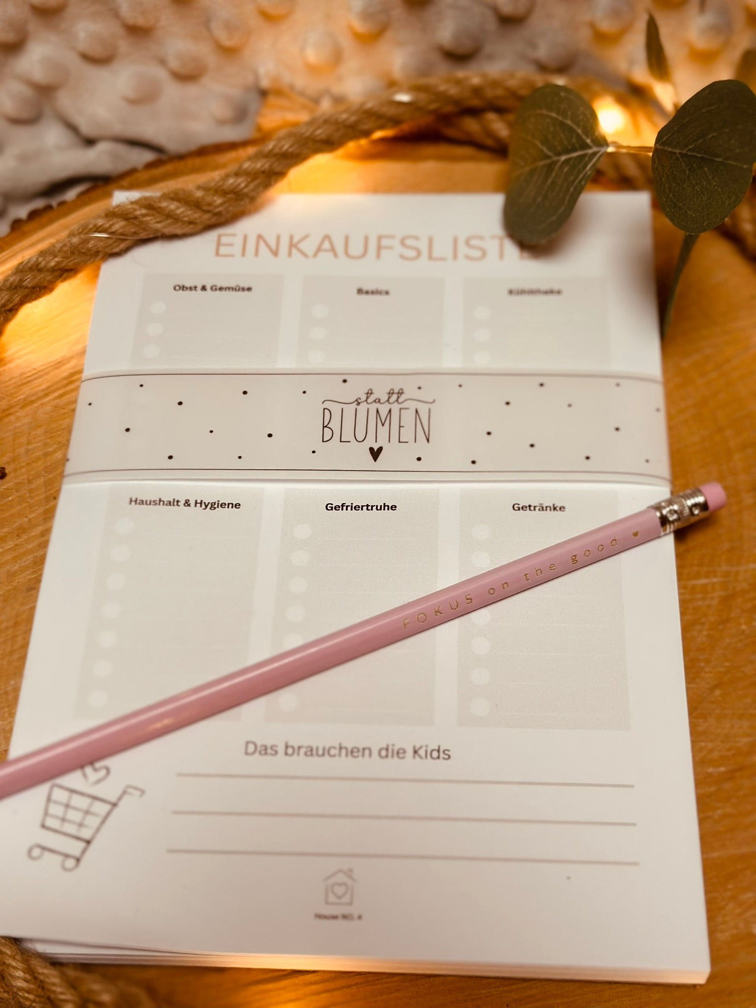 Notizblock Einkaufsliste