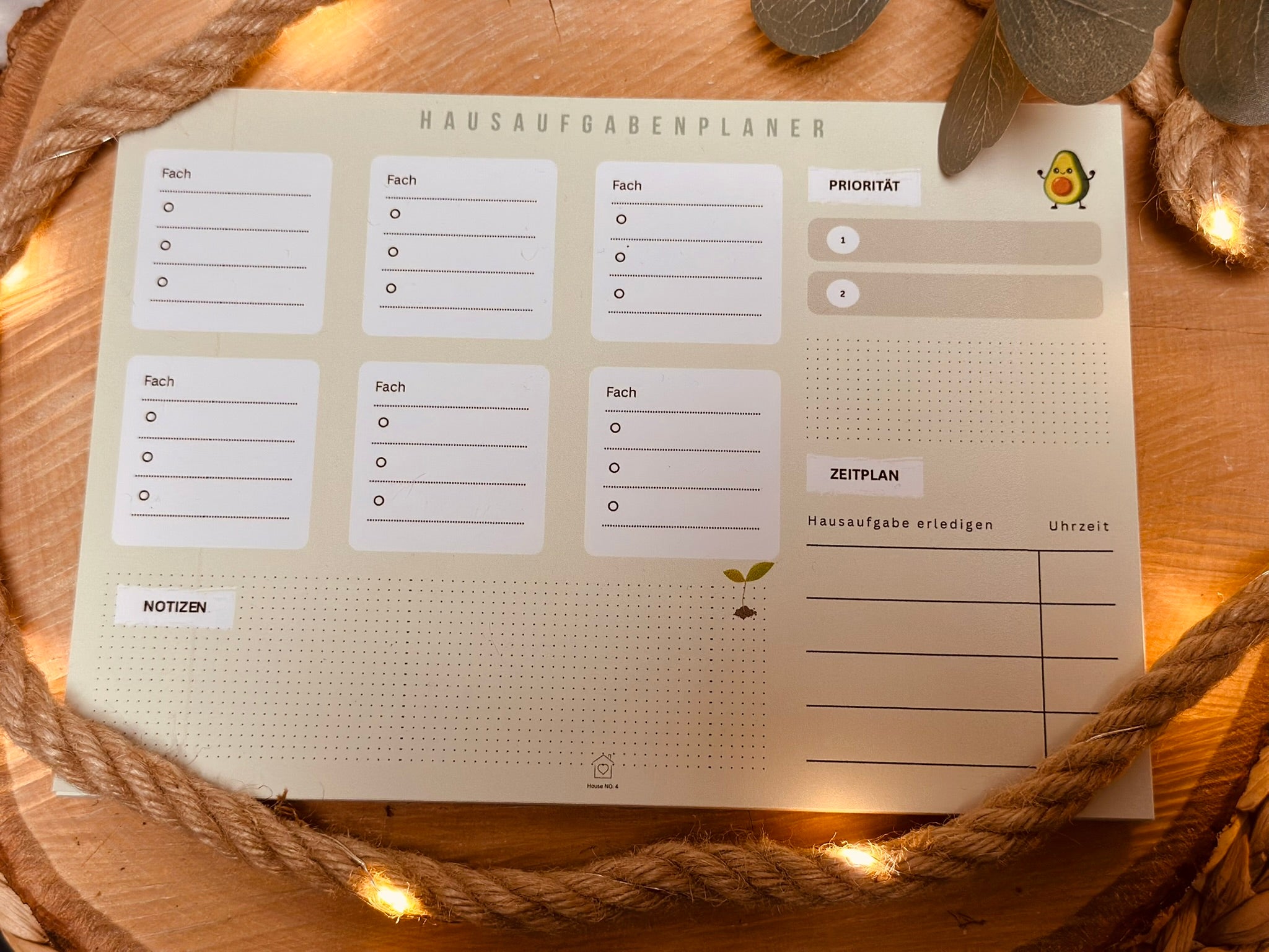 Notizblock Hausaufgabenplaner