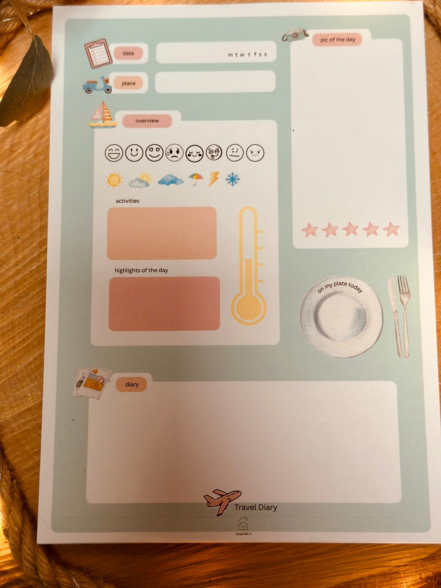 Notizblock Reisetagebuch