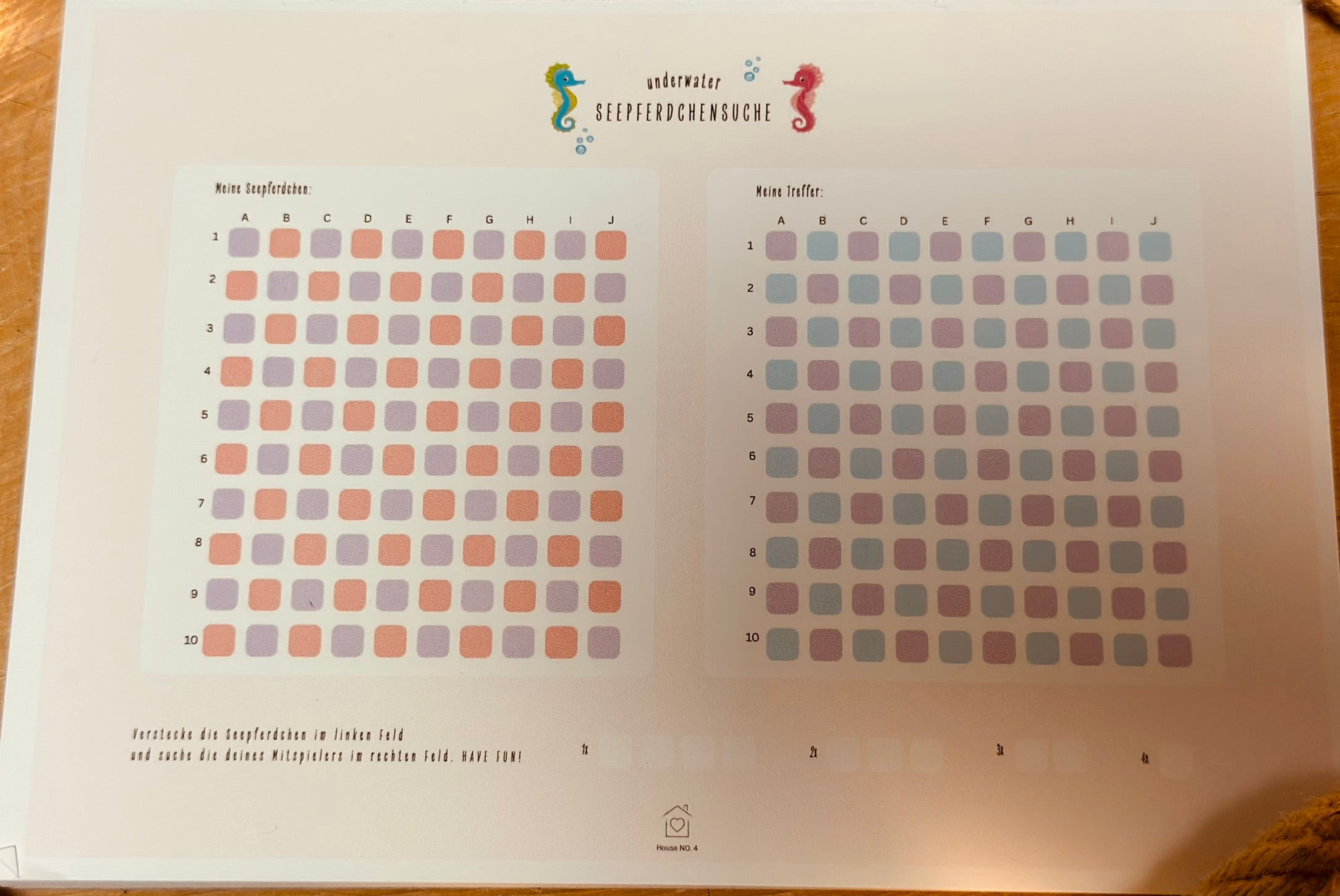 Notizblock Seepferdchensuche