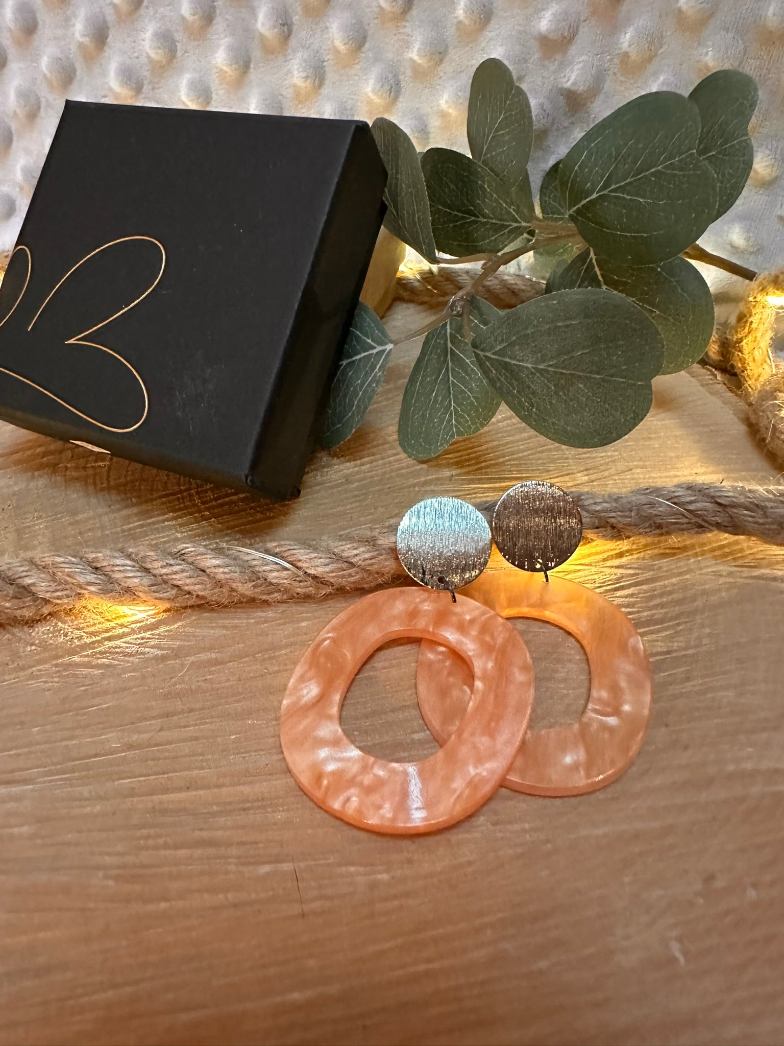 Statement Ohrringe, Peach Pink