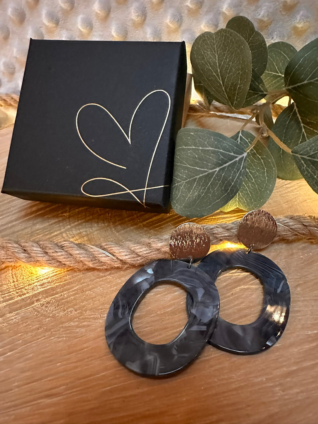 Statement Ohrringe, Barock Black
