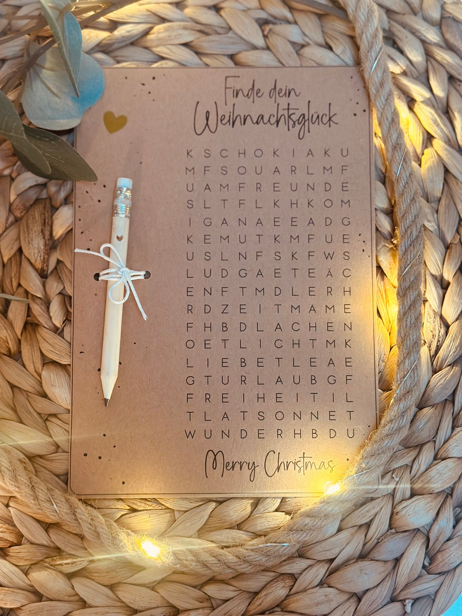 Weihnachtliche Wortsuchkarte