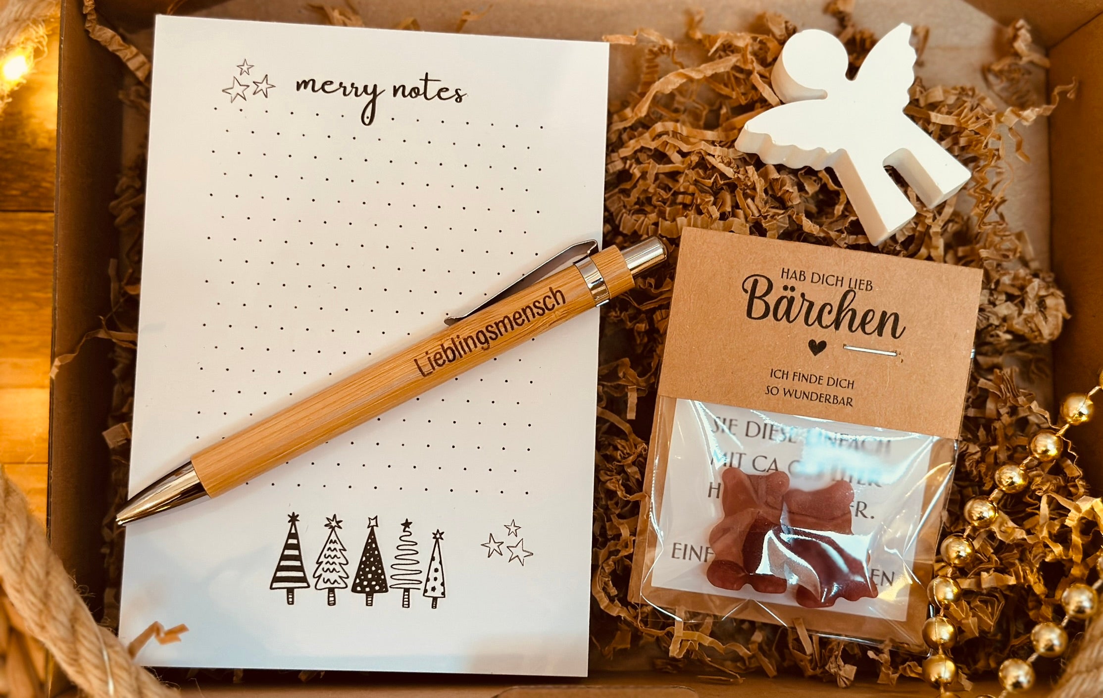 Geschenkebox Notizblock und Kugelschreiber