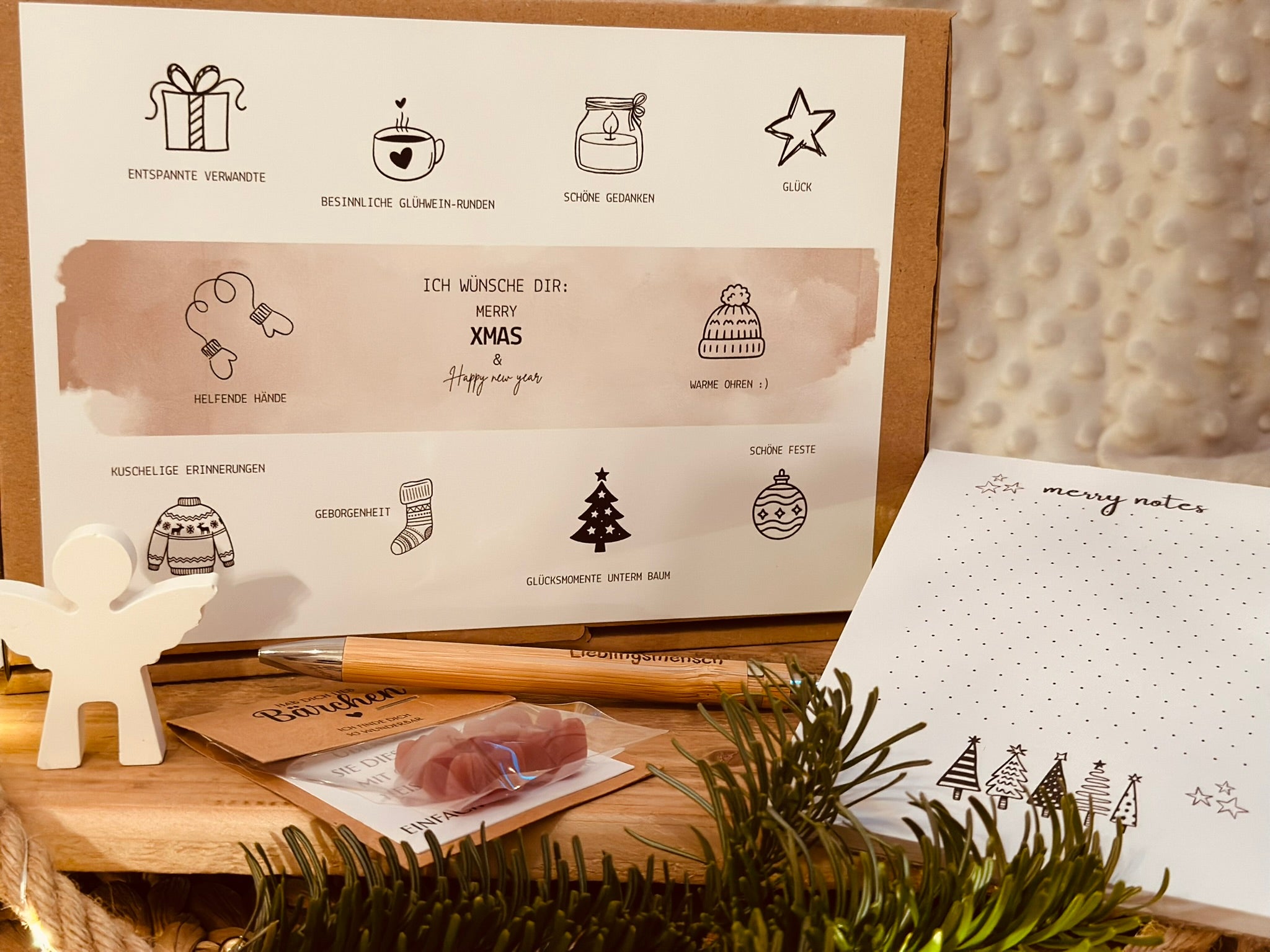 Geschenkebox Notizblock und Kugelschreiber