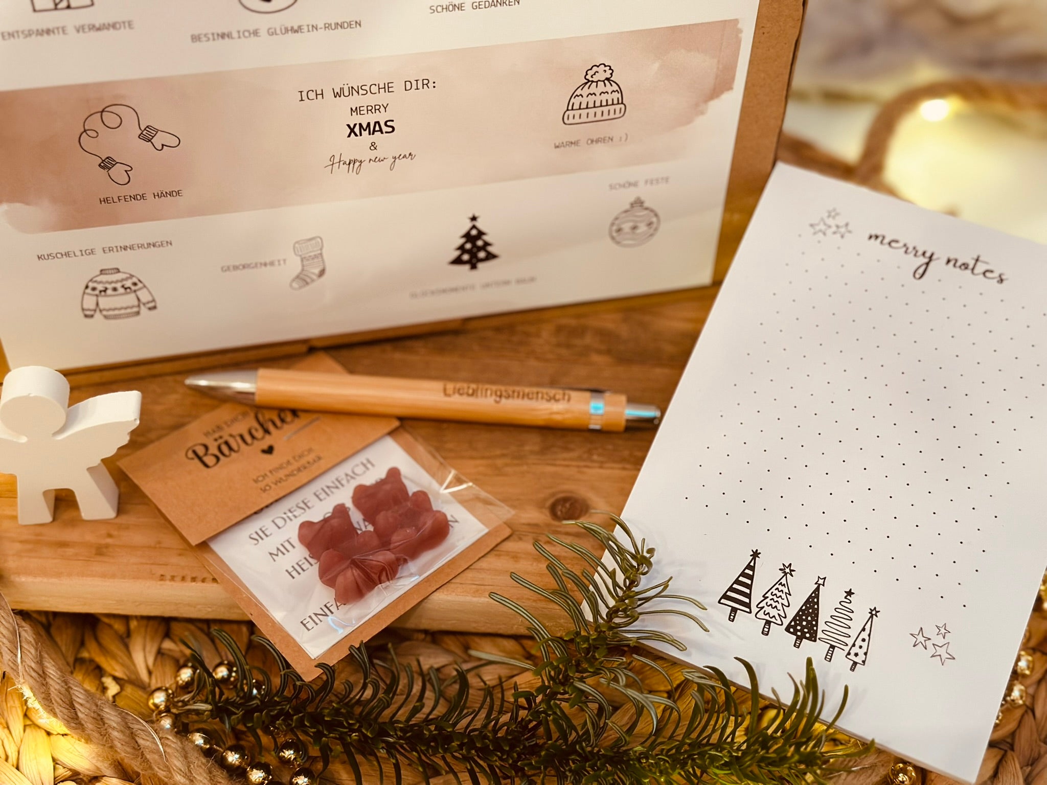 Geschenkebox Notizblock und Kugelschreiber