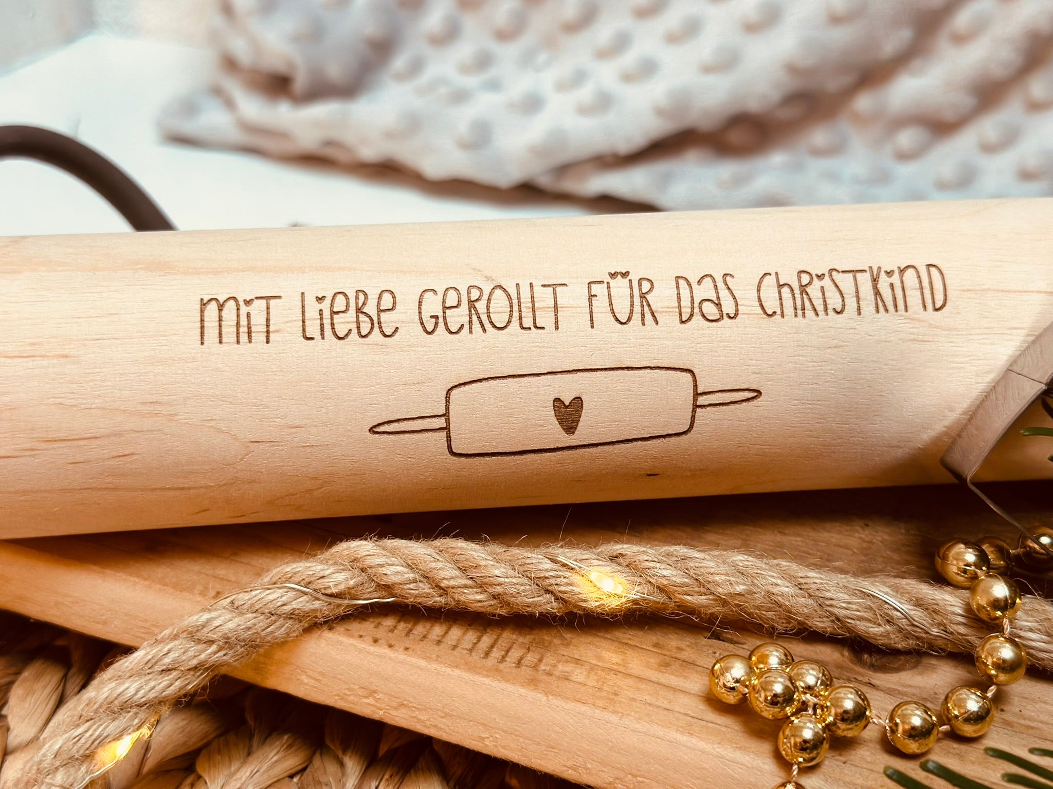 Nudelholz mit Spruch