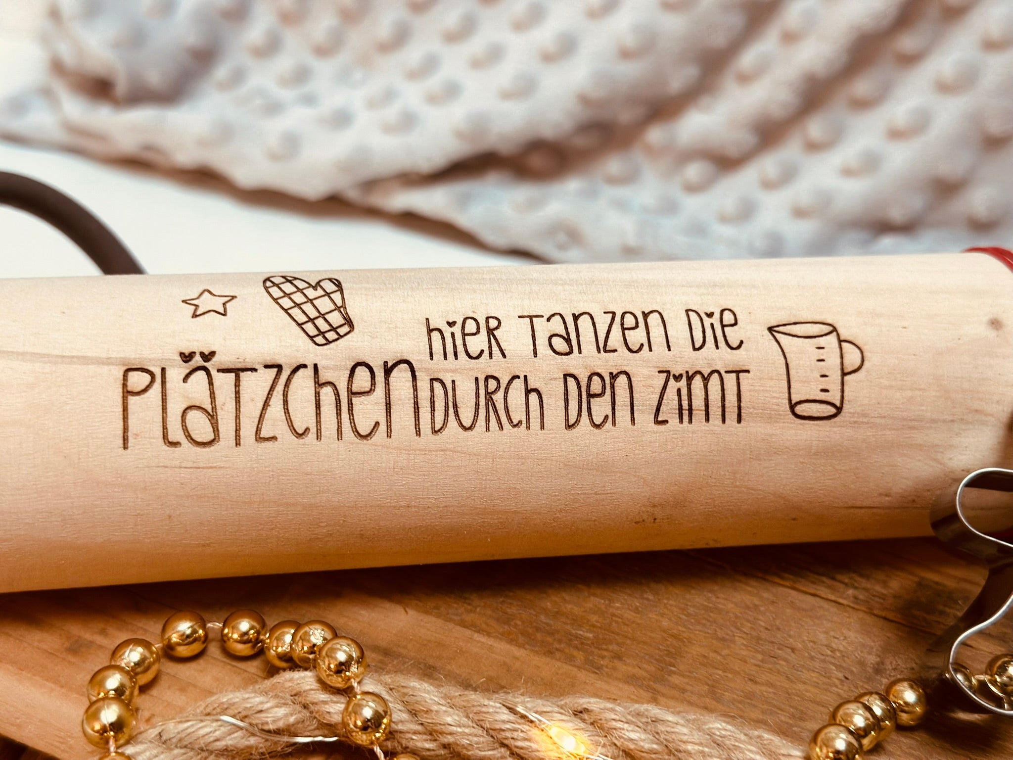 Nudelholz mit Spruch