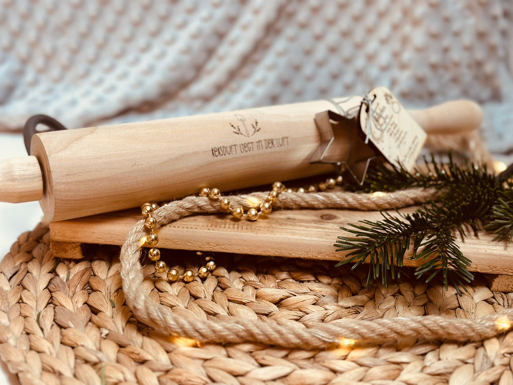 Nudelholz mit Spruch