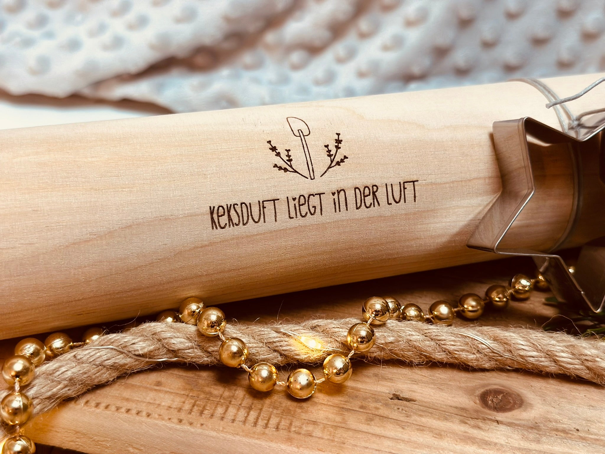 Nudelholz mit Spruch