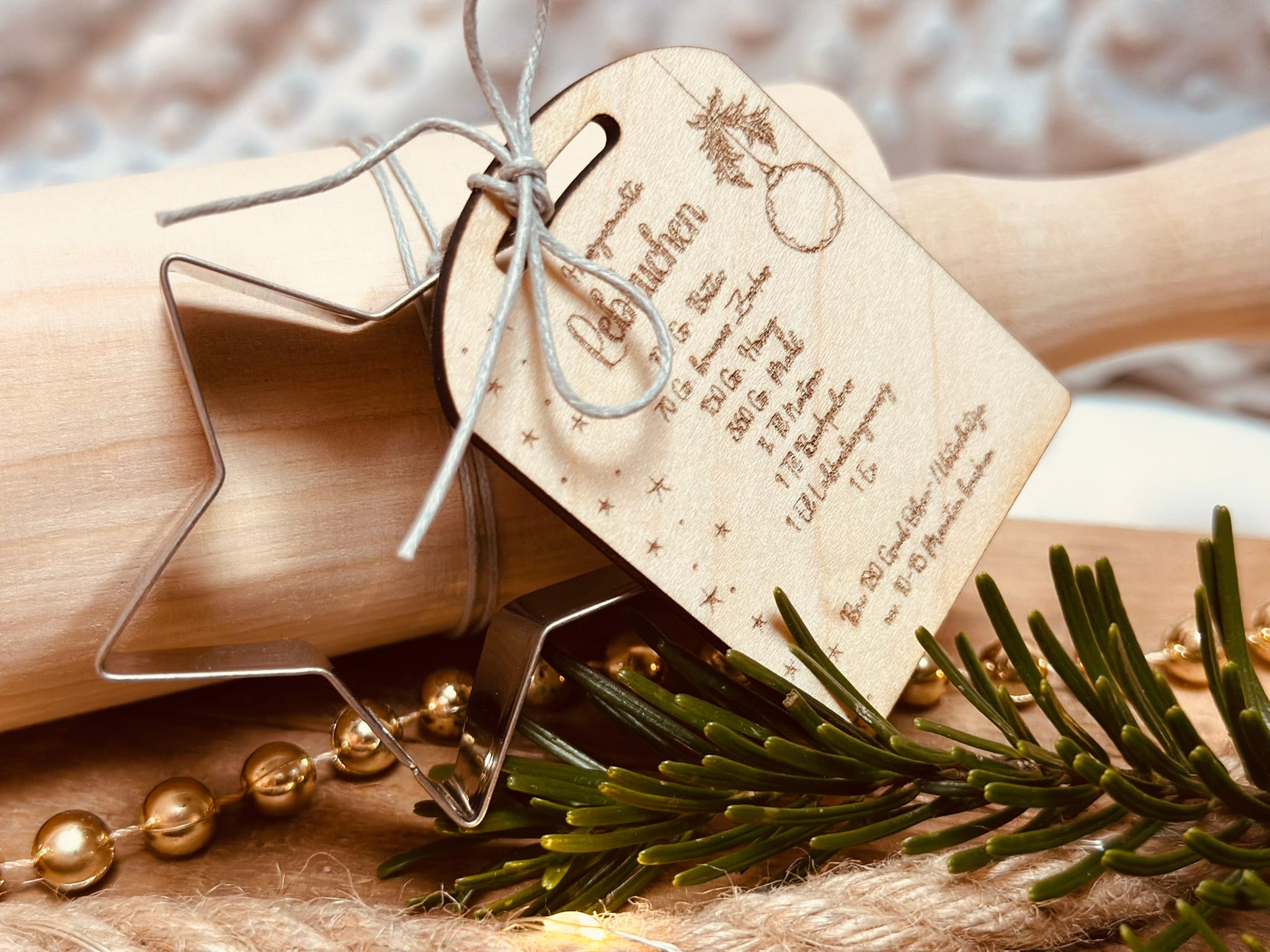 Nudelholz mit Spruch